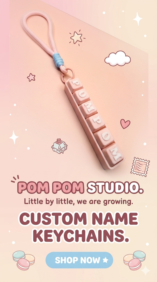 Personalised Name Fidget Clicker Keychain - 客製化療癒姓名按壓器吊飾 -