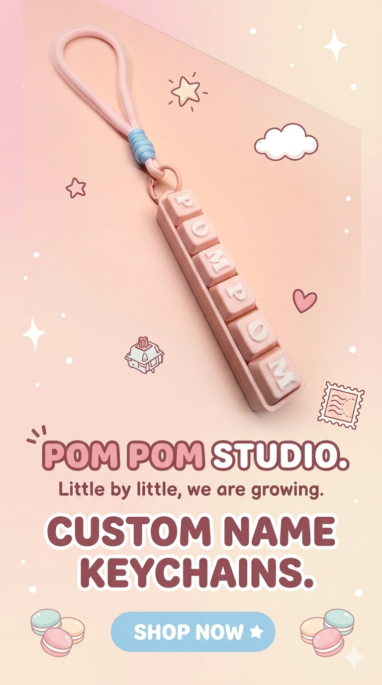 Personalised Name Fidget Clicker Keychain - 客製化療癒姓名按壓器吊飾 -